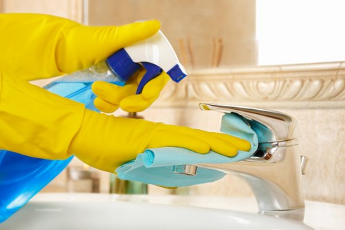 Professional cleaning of a commercial building facade in Finchley