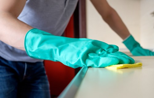 Spot stain removal on a rug in a local flat